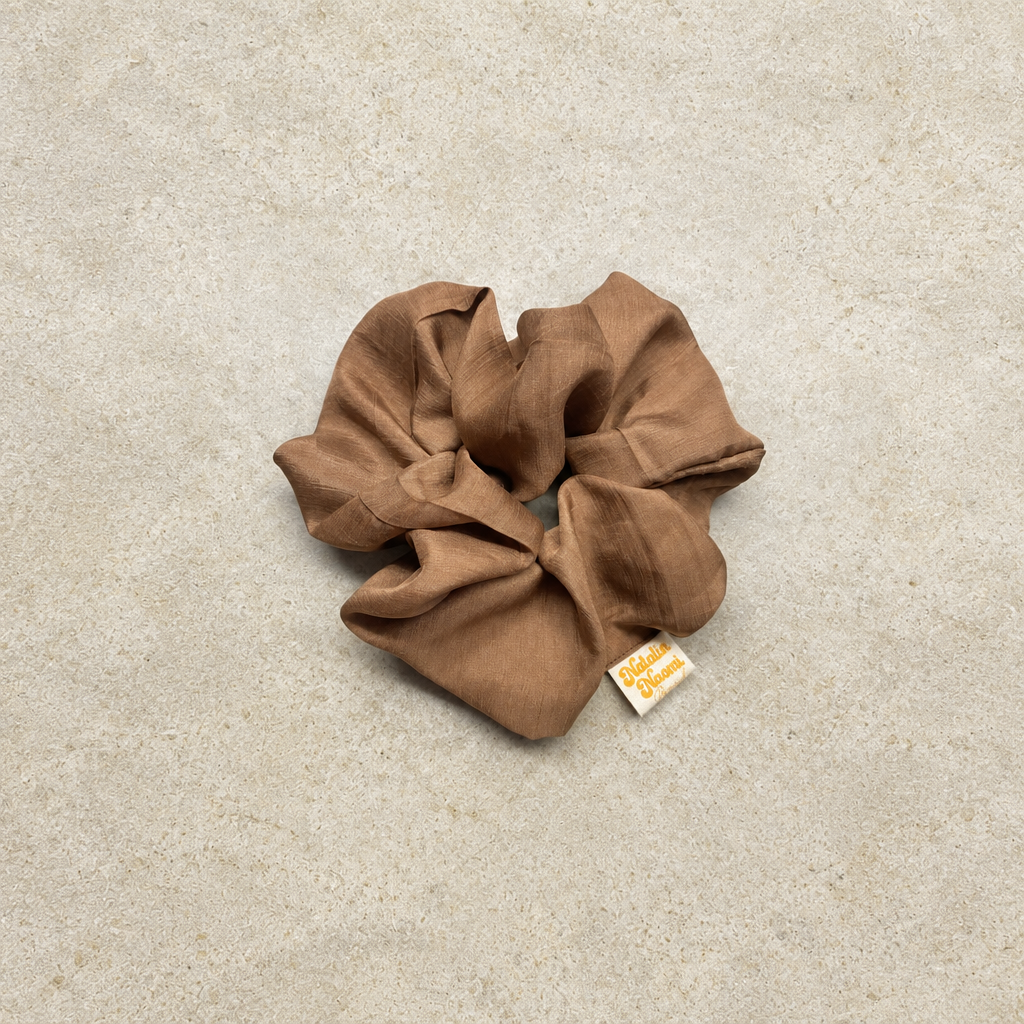 Silk Scrunchie- Coffee - Natalia Naomi Brand