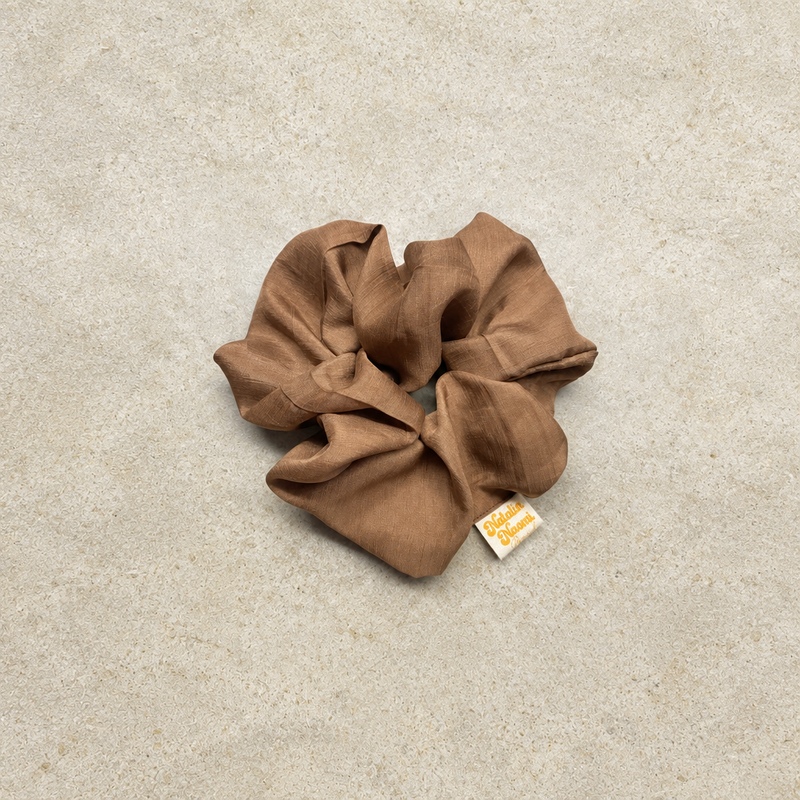 Silk Scrunchie- Coffee - Natalia Naomi Brand