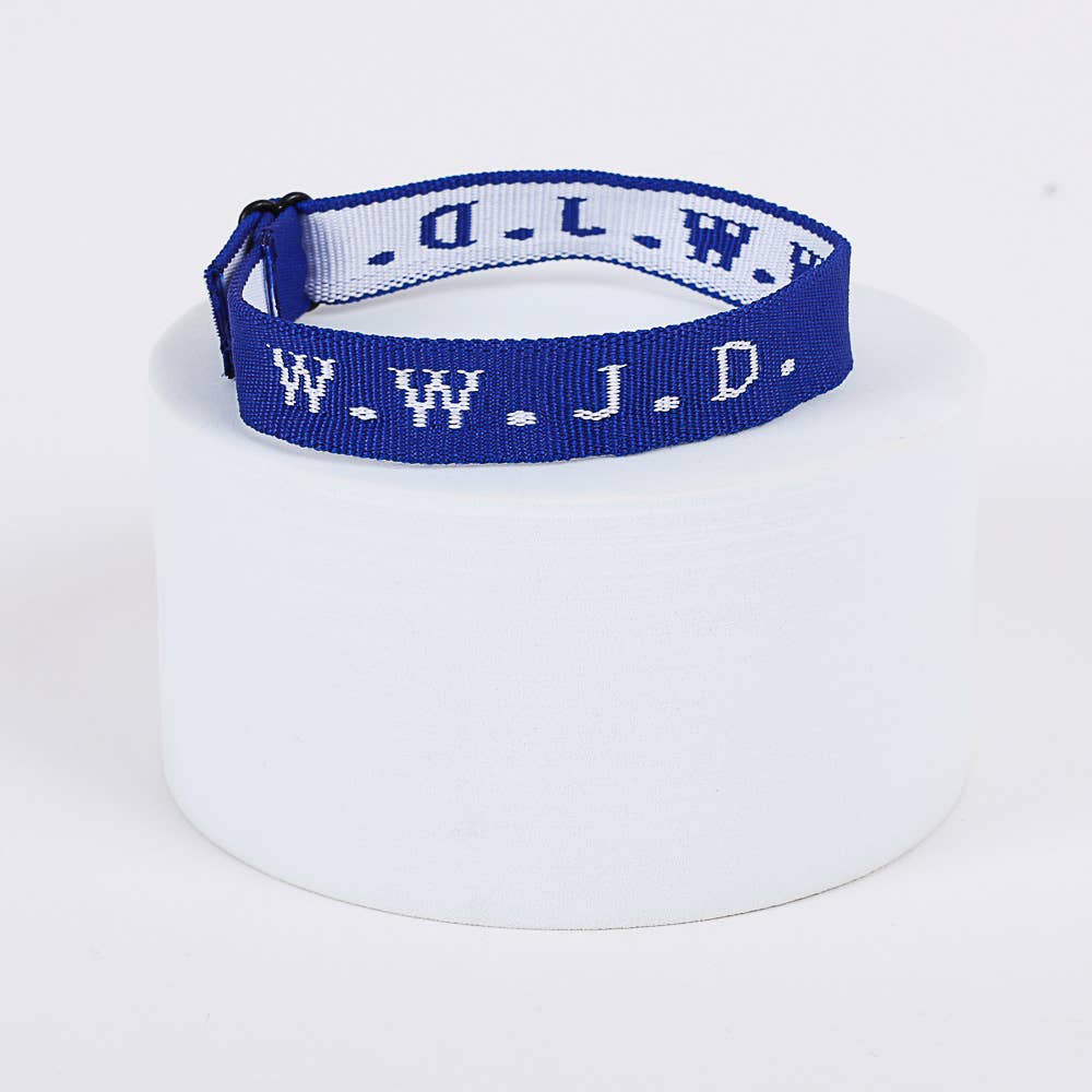 Swanson Christian Products - Bracelet Woven WWJD Royal Blue PK25