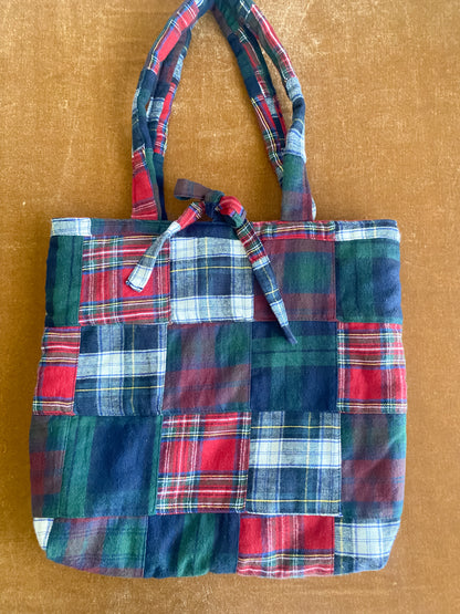 Holiday Plaid Tote Puffer Tote