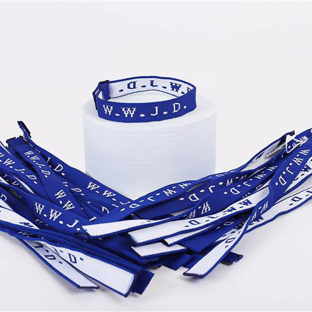 Swanson Christian Products - Bracelet Woven WWJD Royal Blue PK25