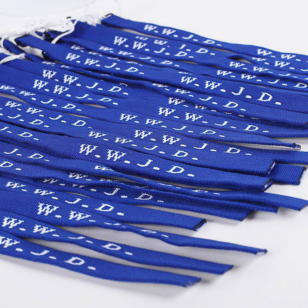 Swanson Christian Products - Bracelet Woven WWJD Royal Blue PK25