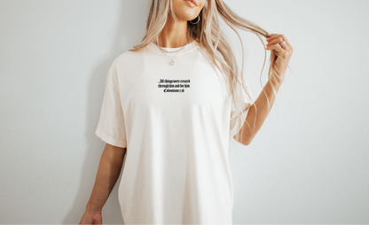 All Things Were Created By Him T-shirt- Ivory