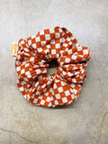 Orange Checkered Scrunchie