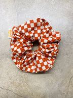 Orange Checkered Scrunchie