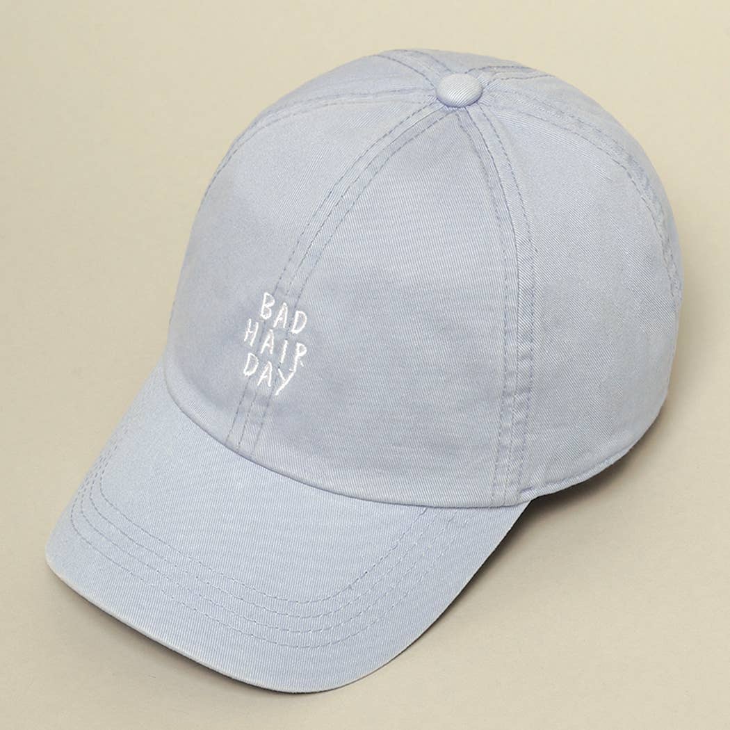 Bad Hair Day Embroidered Cotton Baseball Cap - Natalia Naomi Brand