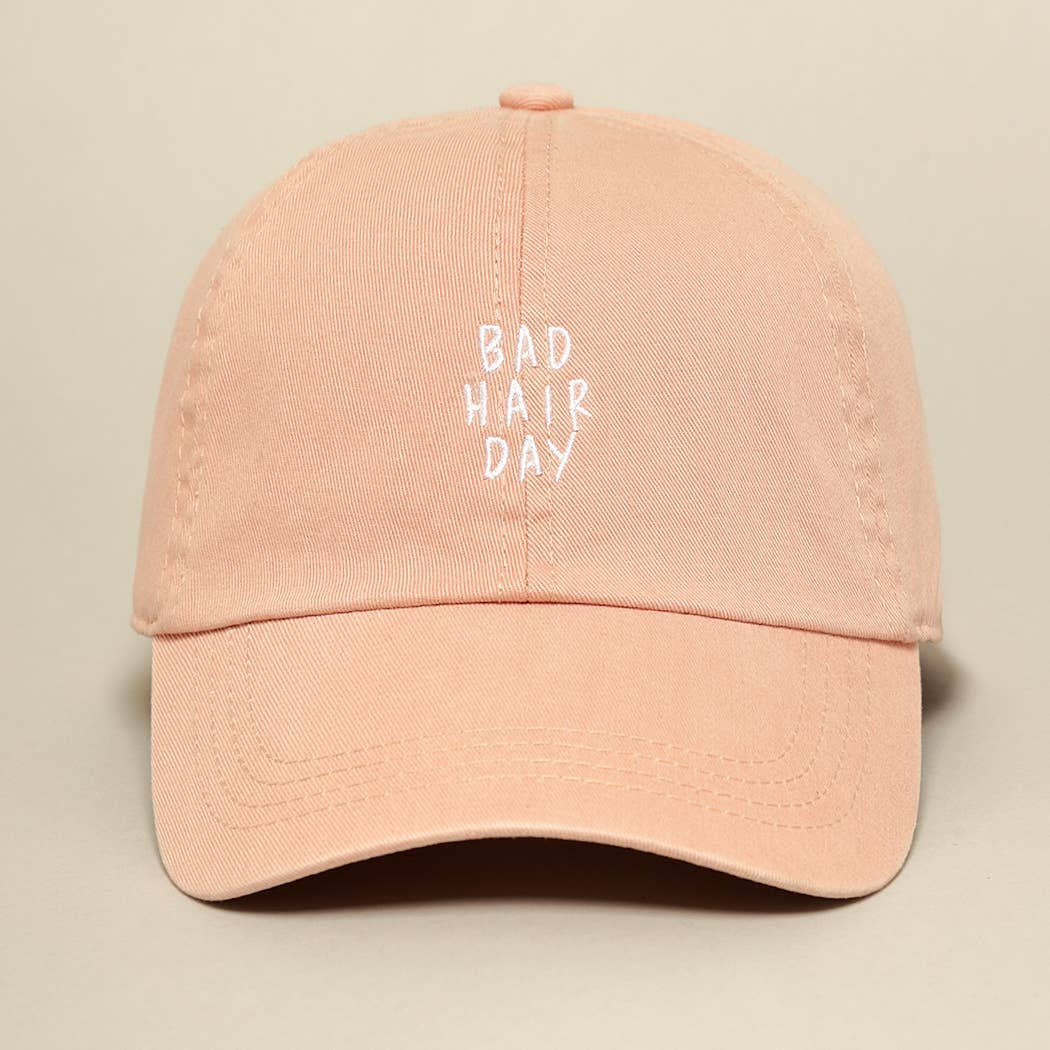 Fashion City - Bad Hair Day Embroidered Cotton Baseball Cap: One Size / LIGHT BLUE - Natalia Naomi Brand