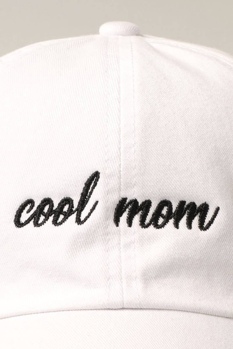 Fashion City - Cool mom Lettering Embroidery Baseball Cap: BLACK / One Size - Natalia Naomi Brand