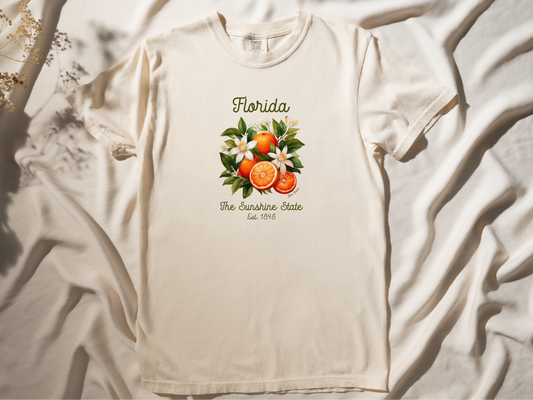 Florida God Bless The Sunshine State T-shirt - Ivory