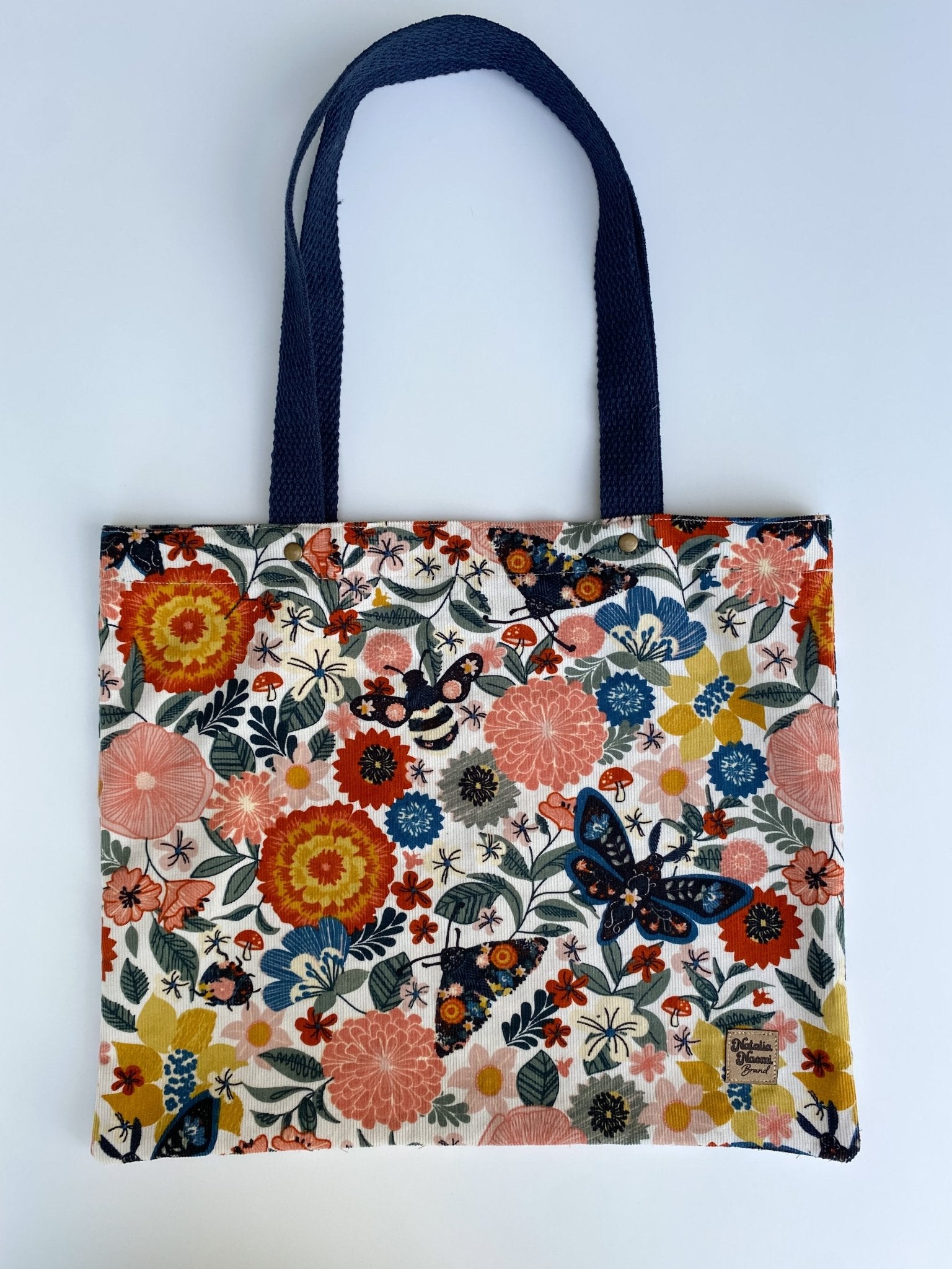 Flower Corduroy Tote Bag - Natalia Naomi Brand