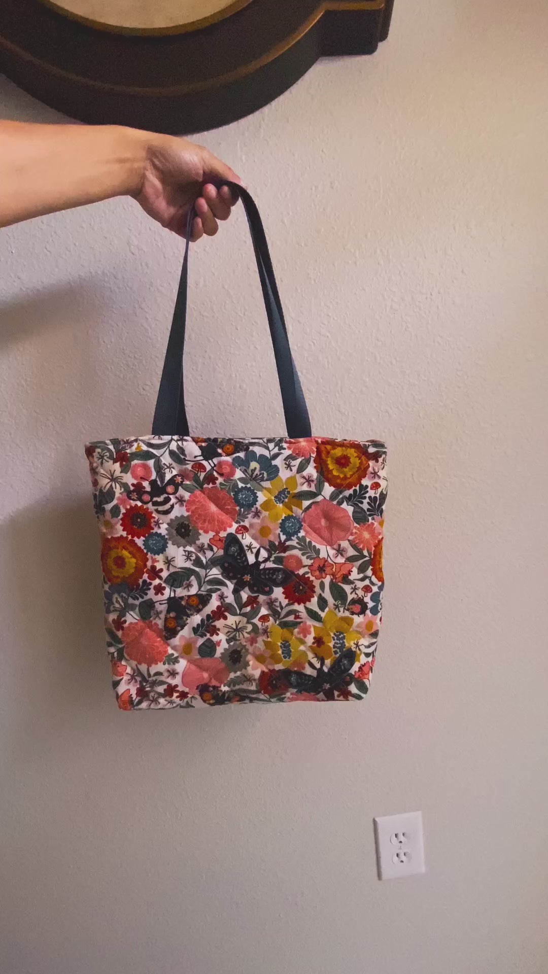 Quilted Corduroy Puffer Tote Bag