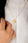 Rainbow Disc Gold Filled Engraved Disc Necklace - Natalia Naomi Brand