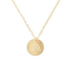Rainbow Disc Gold Filled Engraved Disc Necklace - Natalia Naomi Brand