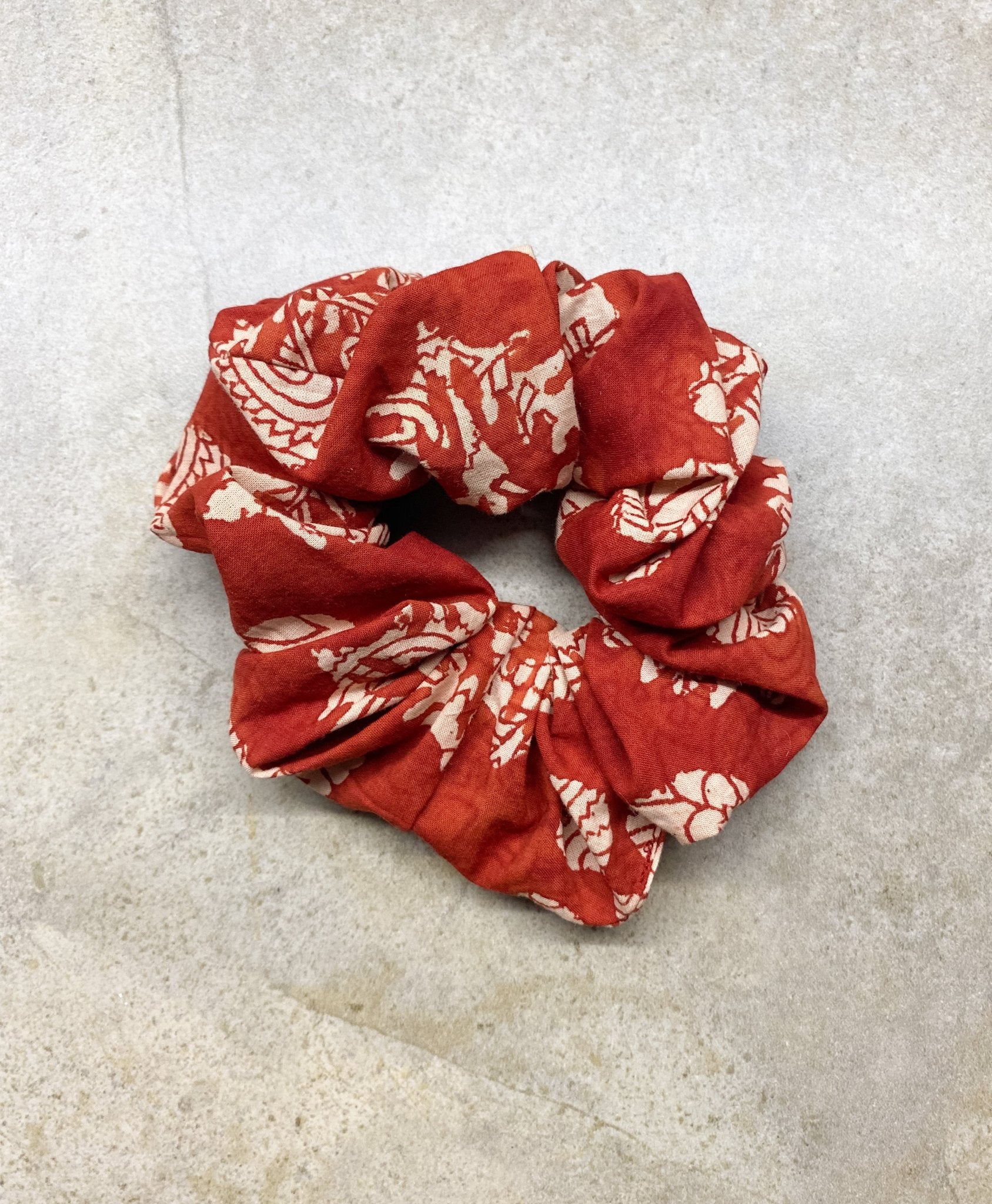 Rust Floral Large Scrunchie - Natalia Naomi Brand