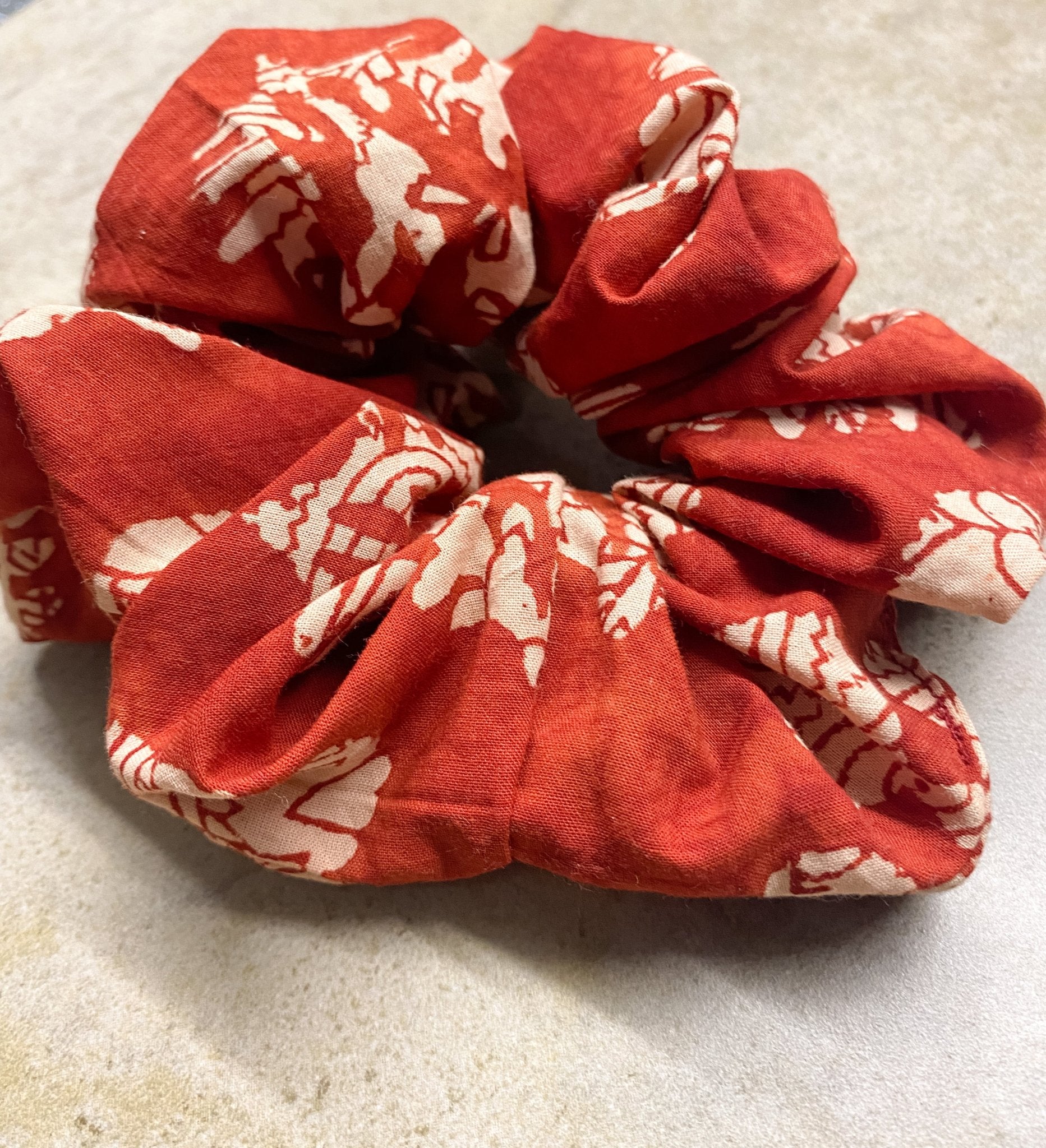 Rust Floral Large Scrunchie - Natalia Naomi Brand