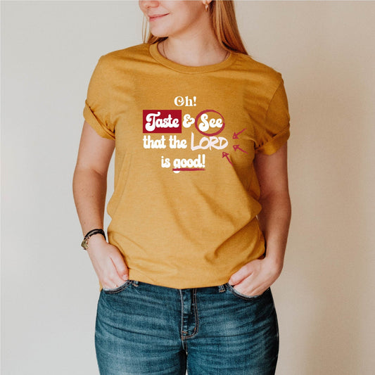 Taste and see T-shirt- Mustard - Natalia Naomi Brand