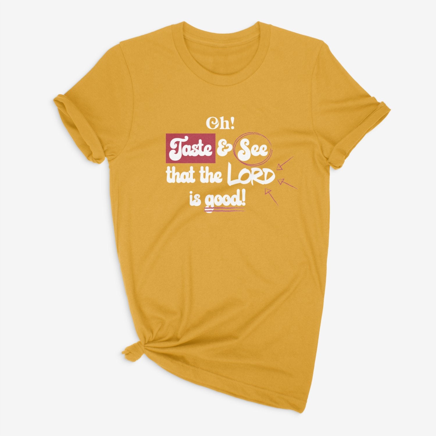 Taste and see T-shirt- Mustard - Natalia Naomi Brand