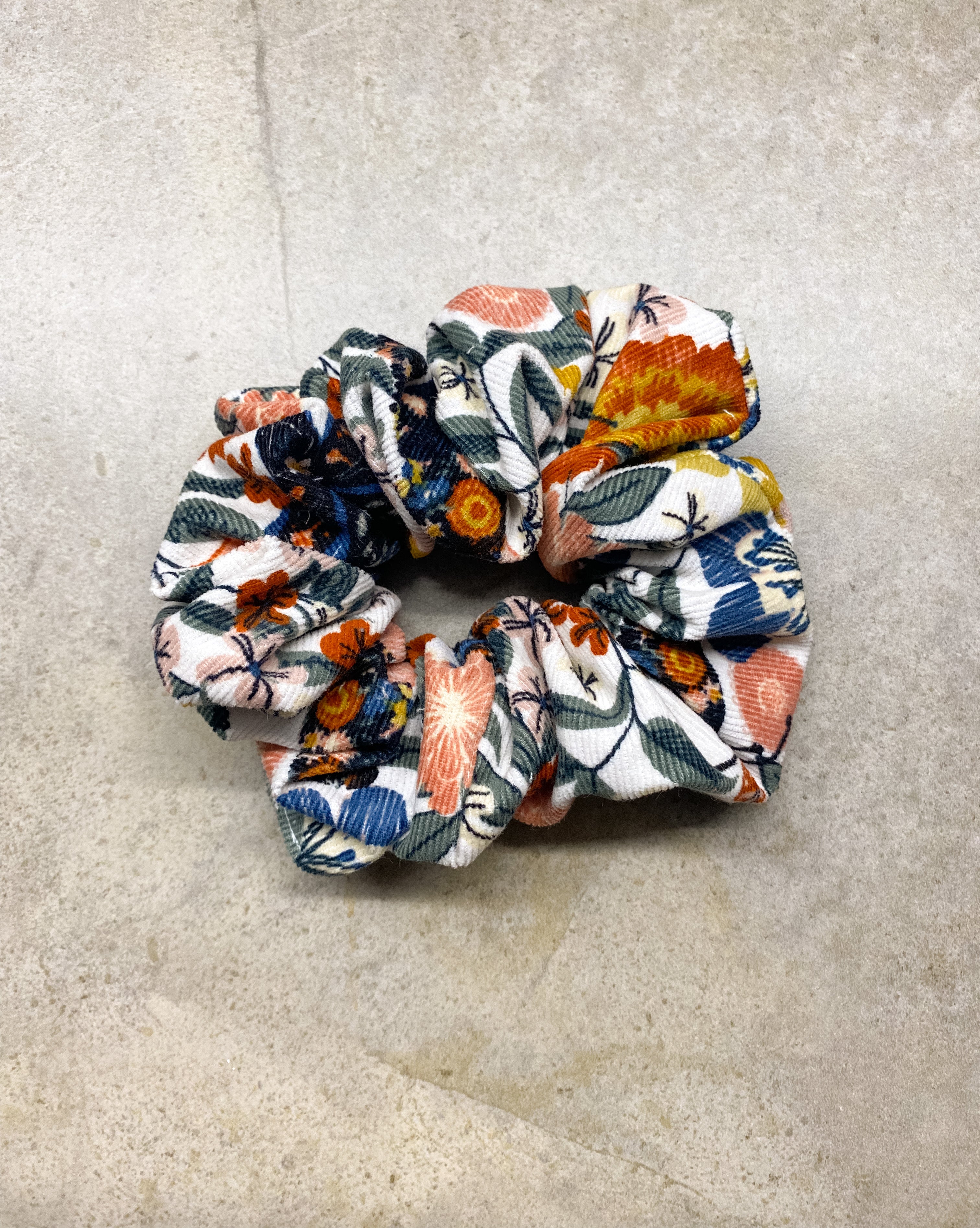 Flower Corduroy Large Scrunchie