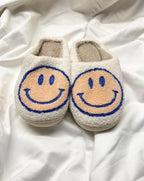 happy slippers vintage white smile
