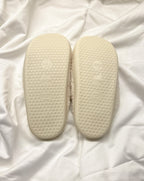 happy slippers vintage white smile